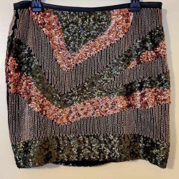 NWT H&M Multicolor Sequin Mini Skirt, Sz 10/M ~ Perfect for the Holidays!! - Picture 5 of 8
